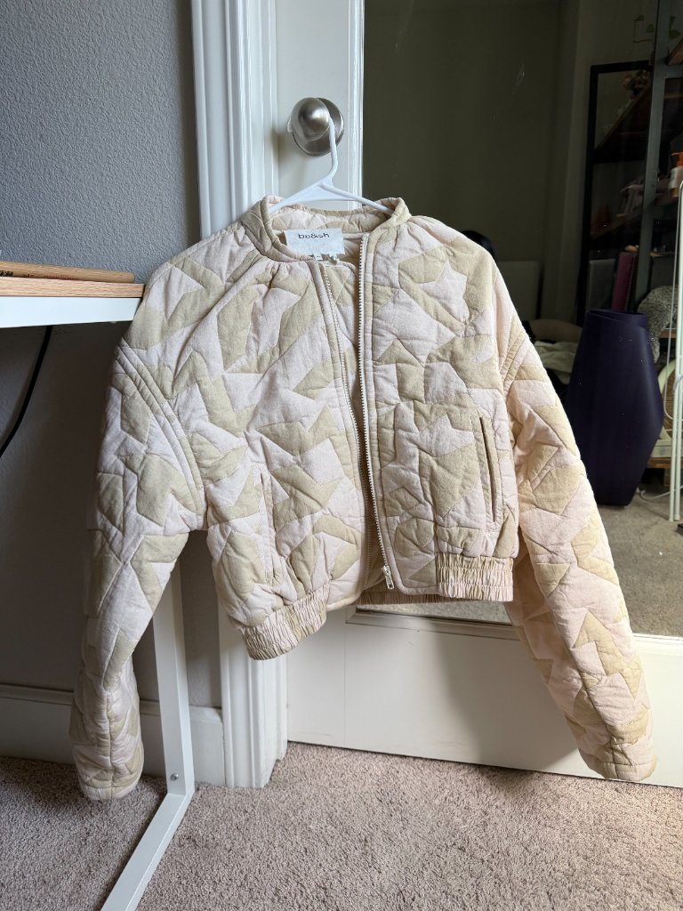 Ba&Sh Pacino Bomber Jacket In Off White, Size Xs (Us 0) Nwt Msrp $395